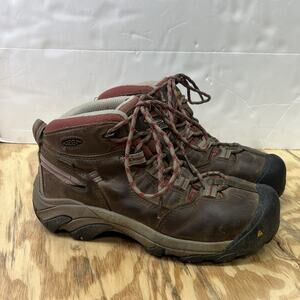 Keen Detroit Mid Steel Safety Toe Boots Womens 7.5 Brown Utility Waterproof Work